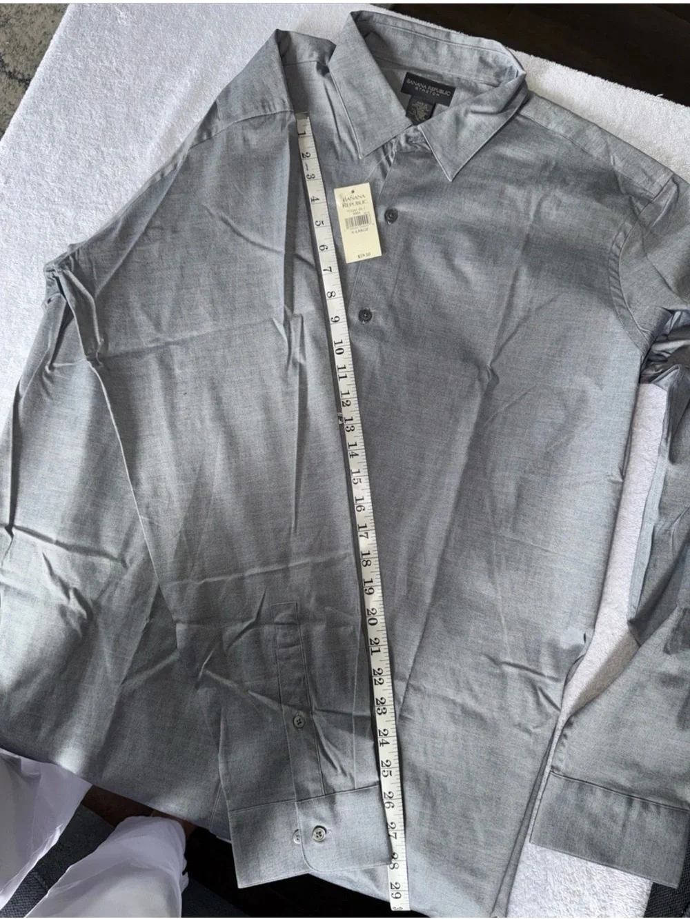 Banana Republic Men's Gray Long-Sleeve Dress Shirt